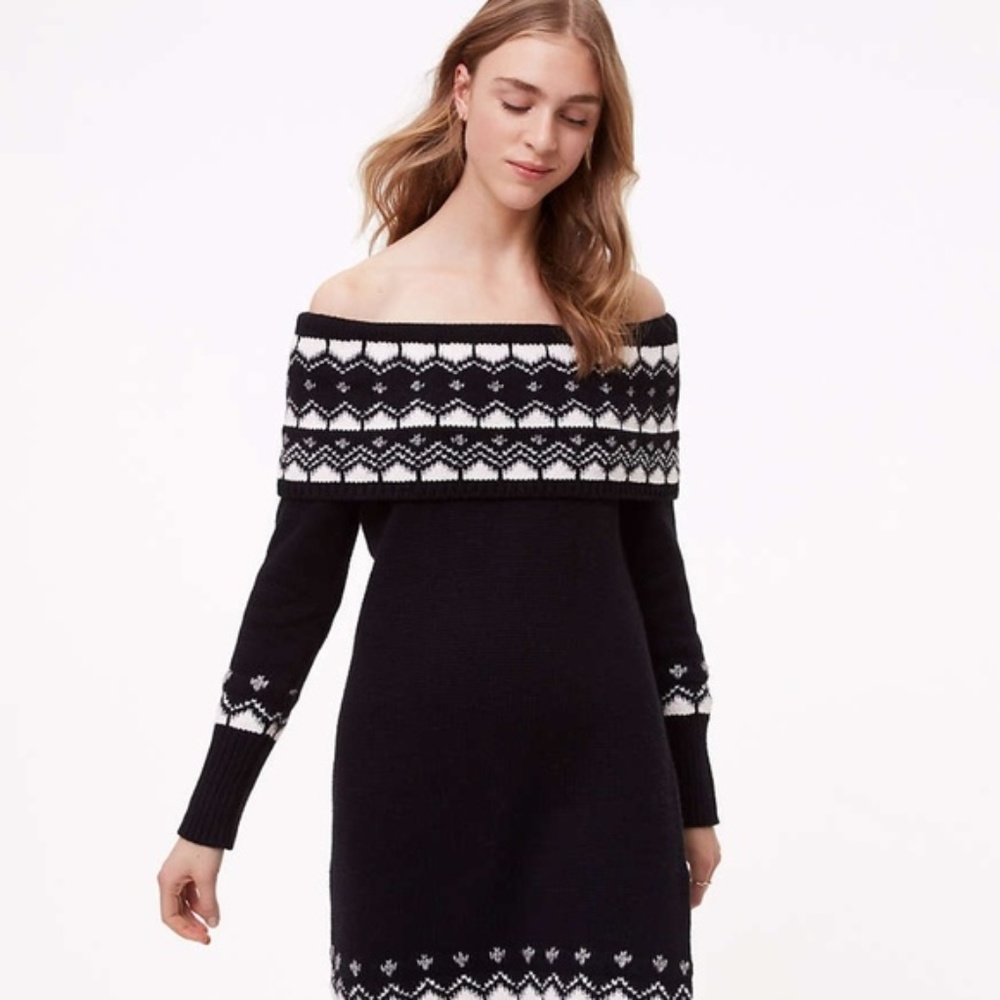 LOFT Fair Isle Sweater Dress
